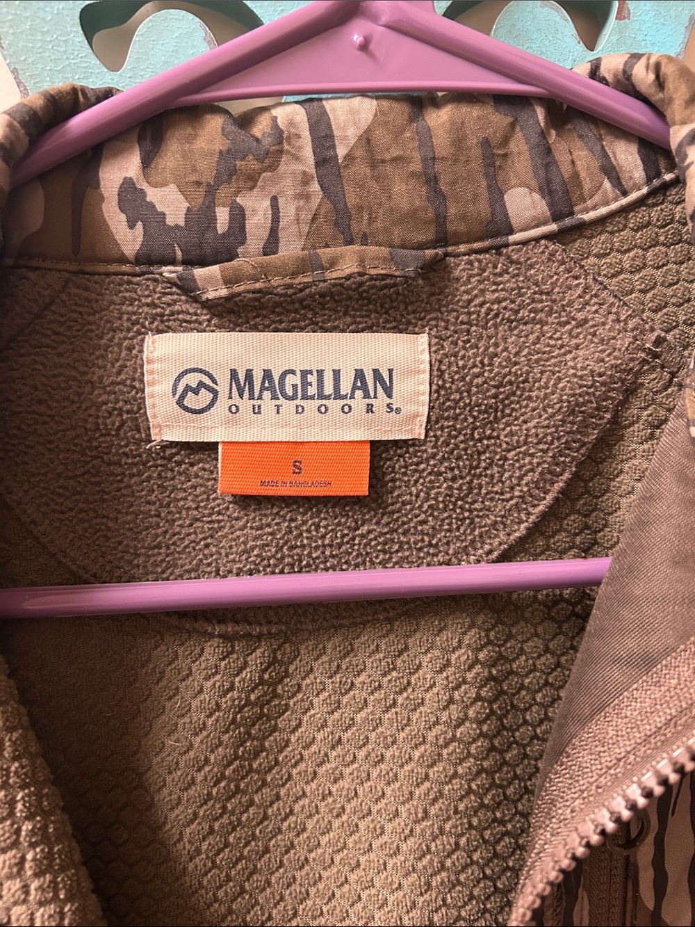 Magellan Outdoors Olive and Camo Full-Zip Fleece Jacket - Picture 2 of 3